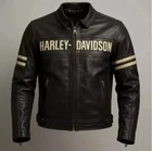Harley Davidson Black Motorcycle Jacket Real Cowhide Leather Biker Jacket Men s