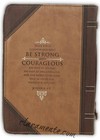 Medium Bible Cover For Man - Be Strong And Courageous - Joshua 1 9 - Brown