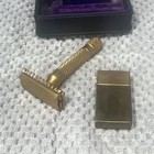 1934 Gillette Aristocrat Metal Safety Razor Set With Case   Blue Blade Packs