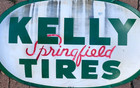 Vintage Large Kelly Tires Metal Gasoline Gas Oil Sign 51 By 30 Oval Bubble One 