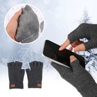Winter Alpaca Wool Fingerless Gloves Thermal Men Knitted Half Finger Mitten Lot