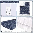 Dinosaur Crib Bedding Set For Boys  4 Pieces Blue Baby Nursery Bedding Set Fo   
