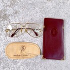 Vintage Cartier Eyeglasses Trinity Gold Frame Demo Lens 62-14-140 Wleather Pouch