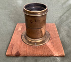 Antique Brass Camera Lens Mounted On Wood Unbranded  dallmeyer   W Slot