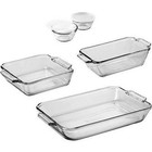 Glass Baking Dish Set  7 Piece Glass Bakeware Set
