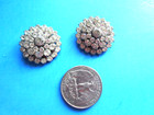 Round Rhinestone Silver Shoe Clips 1  A 