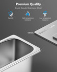8 Pack Hotel Pans With Lids  1 4 Size 6  Deep Stainless Steel Steam Table Pan 22