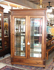 French Antique Louis Xvi Walnut Armoire   Display Cabinet Mirrored   Glass Shelf