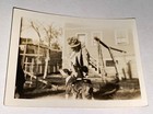 Rare Antique Vintage American Old Woman   Her Pet Dog  Animal Snapshot Photo  Us