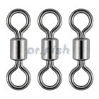 100 50pcs Rolling Barrel Swivels 20-330lb Fishing Swivel Solid Ring Lure Tackle