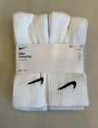 Nike Dri-fit Everyday Training 6 Pairs Crew Socks Large  8-12  White