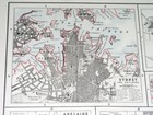 1904 Antique Map Of Sydney Perth Brisbane Hobart Wellington Auckland Adelaide