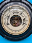 Antique Aneroid Barometer Round Black Wood Case Stormy Rain Change Fair Working
