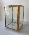 Vintage 6 75 X 4 75  Brass   Glass Multi Door Rotating Display Case With Spinner