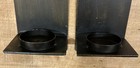 Pair Of Cast Bronze Metal Wall Mounted Votive Candle Holder Sconces Vintage Y2k