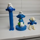 Smurfs Lot Of 9 Vintage Mixed Smurfs Figures Pez Magnet Train Car