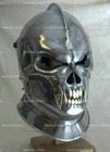 Steel Medieval Demonic Face Helmet Battle-ready Medieval Knight Helmet 18 Gauge