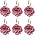 Pink Rose Shower Curtain Hooks Set Of 12 Pink Rose Flower Shower Rings Pack Of 1