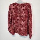Wonderly Womens Dark Floral Blouse Size Xl Split V-neck Long Sleeve Career Fall