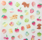 Gaia Dog Fruits Washi Sticker Sheet Made In Japan Strawberry Apple Cherry