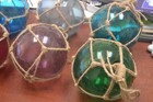 8 Pcs Reproduction Glass Float Ball With Fishing Net 5    pick Your Colors  