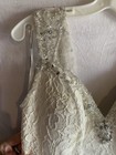 Alfred Angelo 2524 Ivory Lace Beaded Sleeveless V-neck Sheath Wedding Dress 8