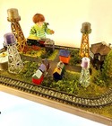 Ooak Dollhouse Miniature 1 12 Scale Train Set With Young Child And Pet Bird