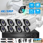 8ch 265  5mp Lite Dvr 1080p Outdoor Cctv Home Security Camera System Kit New