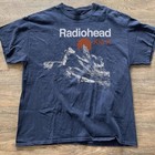 Radiohead Kid A Albums Tour Rare Navy T Shirt Short Sleeve Tee Reprint S-5xl