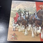 Vintage Budweiser Beer Tin Metal Sign Famous Clydesdale Horses Classic Bud Bar