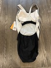 Speedo Women s Size 10 Powerflex Eco Black White One Piece Swimsuit  78 New