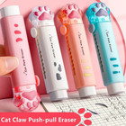 1 Pc Kawaii Cat Paw Eraser Push Pull Cute School Stationery Tool