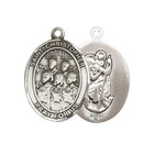 Sterling Silver Saint Christopher choir Medal Pendant 24  Endless Chain Necklace