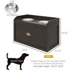 Pet Feeding Station W  Storage 2 Elevated Dog Bowls Coffee Raised Feeder Stand F