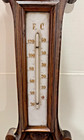 Antique English Carved Oak Aneroid Barometer Thermometer W b Hodgson 32   