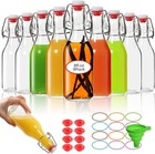 8 Oz Swing Top Glass Bottles With Lids 9 Pack- Airtight Flip Top Glass Bottle   