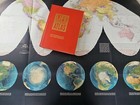 1961 Pictorial Atlas Of The World Time Life Hardcover W  Slipcase Poster Map Vtg