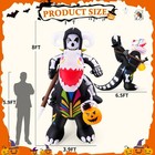  8ft Tall Halloween Inflatables Decorations - Lighted Skeleton Rider On Dinosaur