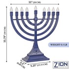 Zion Judaica Led Menorah Usb Battery Powered Flameless Candles Blue 2-pack