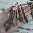Vintage Wooden Belgian Lace Bruges Bobbin Set Of 5 Pieces Handmade Spools