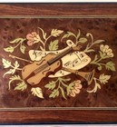 Vintage Made In Italy Violin   Horn Inlaid Wood San Francisco Music Jewelry Box