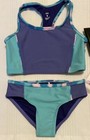 Under Armour Little Girls 2pc Swimsuit Bikini New Sz 6 Midkini Color Block Blue