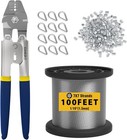Wire Rope Crimping Tool Kit  100ft 1 16  Stainless Steel Cable 7x7 Strand Cor   