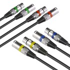 4 Pack 15ft Dmx Cables - Male Female Xlr Connector For Microphone Or Stage Li   