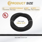 15ft 18awg 3 Conductor 300v Cloth Covered Lamp Wire Cord  Black