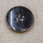 Antique Pressed Brass Molded Button Large 2  50mm Ornate Feather Paisley Design