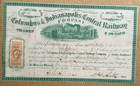 Us 25 Cent Revenue Perf  Shifted Down On Railway Stock  Certificate 1864
