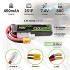 4x Ovonic 7 4v 80c 2s 450mah Lipo Battery Xt30 For Betafpv Whoop Rc Drone Quad