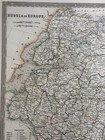 1843 Russia In Europe Original Map  Antique Engraving With Hand-coloring