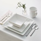 Square Rim Porcelain 16pc Dinnerware Set - Threshold